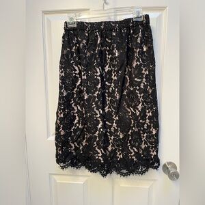J. Crew Black Lace Midi Skirt
